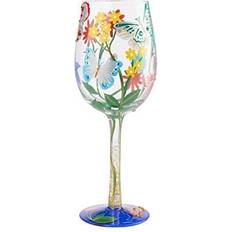 Yellow Wine Glasses Enesco Bejeweled Butterfly Artisan Wine Glass