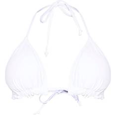 PrettyLittleThing Frill Edge Padded Bikini Top - White