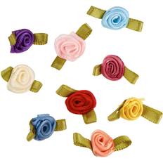 Offray Ribbon Roses 40/Pkg-Assorted Colors