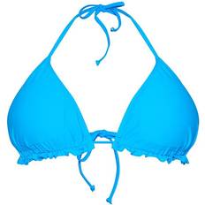 PrettyLittleThing Frill Edge Padded Bikini Top - Blue