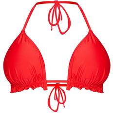 PrettyLittleThing Frill Edge Padded Bikini Top - Red