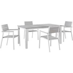 White Patio Dining Sets modway Maine Collection 5 Patio Dining Set