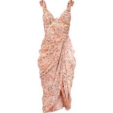 Florals - L - Midi Dresses PrettyLittleThing Underwire Detail Draped Midi Dress - Peach