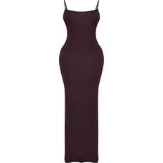 PrettyLittleThing Shape Jersey Strappy Maxi Dress - Chocolate Brown