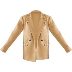 PrettyLittleThing Wool Look Double Breasted Blazer - Camel