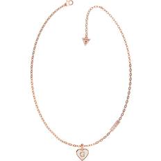 Guess G Heart Necklace - Rose Gold/Transparent