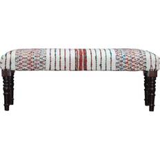 LR Home Ox Bay Colorful Chevron Chindi Settee Bench