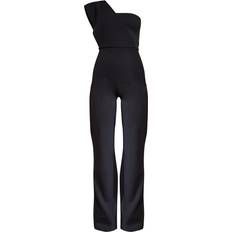 PrettyLittleThing Drape One Shoulder Jumpsuit - Black