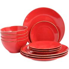 Red Dinner Sets Porland Seasons 12-Piece Red Dinner Set