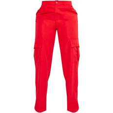 PrettyLittleThing Shape Buckle Detail Cargo Wide Leg Trousers - Red