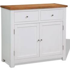 vidaXL Solid Oak Wood Sideboard 90x83cm