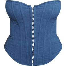 Blue - Women Corsets PrettyLittleThing Shape Lace Up Back Woven Corset - Blue