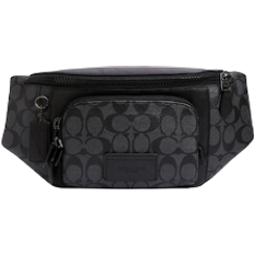 Coach Track Belt Bag In Signature Canvas - Gunmetal/Charcoal/Black