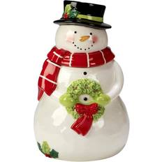 Red Biscuit Jars Certified International Holiday Magic Snowman 7 3-D Biscuit Jar