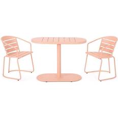 Contemporary Home Living Noble Matte Coral Bistro Set