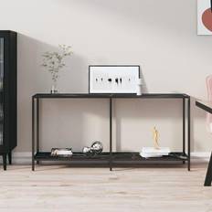 vidaXL black Tempered Console Table