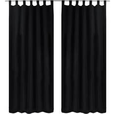 vidaXL 2x Micro-Satin Curtains with Loops 140x225cm