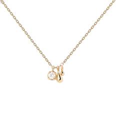 Pdpaola Gold Plated Mini Letter Necklace