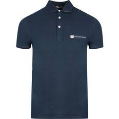 Aquascutum Aldis Crest Block Logo Polo Shirt - Navy Blue