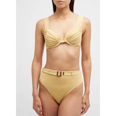 WeWoreWhat Claudia Ruched Bikini Top - Desert