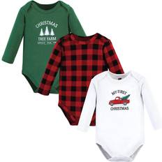 Hudson Baby Cotton Long-Sleeve Bodysuits 3-pack - Christmas Tree (10113215)