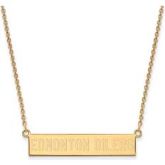 LogoArt Women's Edmonton Oilers Gold Plated Bar Necklace