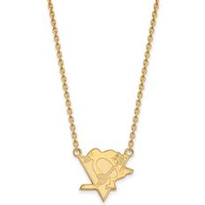 LogoArt Women's Pittsburgh Penguins Gold Plated Pendant Necklace