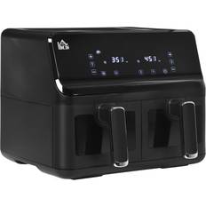 Cool Touch Fryers Homcom Family Dual Air Fryer 8L