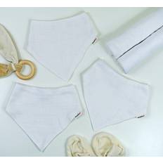 MuslinZ White 3pk Cotton Dribble Bibs