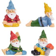 Juvale 4 Pieces Mini Garden Gnome Statue Yoga