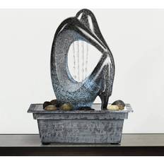 John Timberland Modern Silhouette Zen Small Tabletop Water Fountain with 4-LED