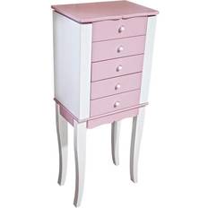 Mele & Co Louisa Girl's Pink Wooden Jewelry Armoire