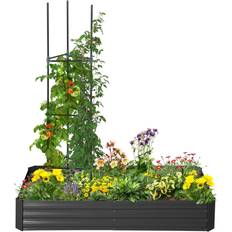 OutSunny 5.9' 1' Raised Garden Bed with Support Rod, Frame Planter