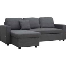 Grey Sofas Homcom Chaise Lounge Sofa 228cm 3 Seater