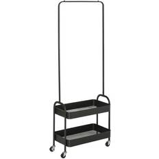 Homcom Metal with on Wheels w/ 2 Basket Clothes Rack