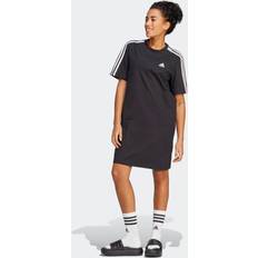 Adidas Women T-shirts adidas Essentials 3-Stripes Single Jersey Boyfriend Tee Dress Black Womens