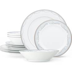 Noritake Satin Flourish White Dinner Set