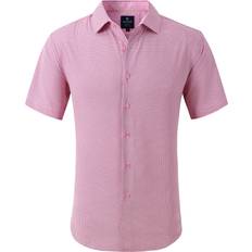 Tom Baine Men's Slim Fit Geometric Shirt Pink Pink