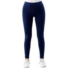 Roman Stretch Plain Leggings - Navy