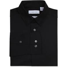 Spandex Shirts Children's Clothing Calvin Klein Boy's Stretch Poplin Button-Front Dress Shirt Black Black