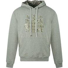 Aquascutum Check Aldis Crest Hoodie - Grey