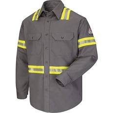 Bulwark B46630378 Enhanced Visibility Uniform Shirt Long Sizes, Grey 3XLT