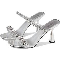 Michael Kors Women Sandals Michael Kors Women's Clara Slip-On Chain Sandals Silver Silver