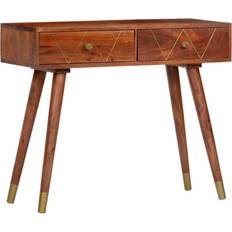 Brown Console Tables vidaXL Solid Acacia Console Table