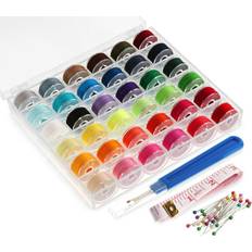 Brother ilauke 36 Pieces Bobbins and Sewing Thread with Case Multicolor