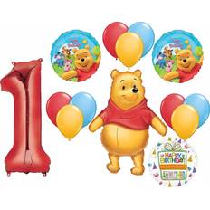 None Winnie the pooh 1st first birthday party supplies and balloon