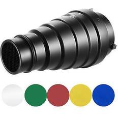Neewer large aluminium alloy conical snoot kit with honeycomb grid and filters
