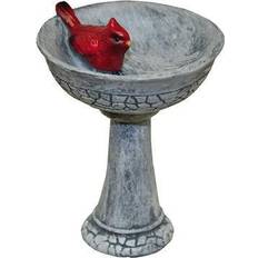 G & F Products Fairy Garden Miniature 10027 Cardinal Birdbath Pick