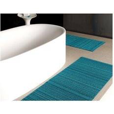 Chilewich Easy Care Skinny Stripe Shag Doormat Synthetics Turquoise