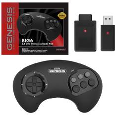 Retro-Bit official sega genesis big6 2.4 ghz wireless controller 6-button pad